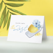 シンプルでオシャレな水彩レモン折りカード サンキューカード