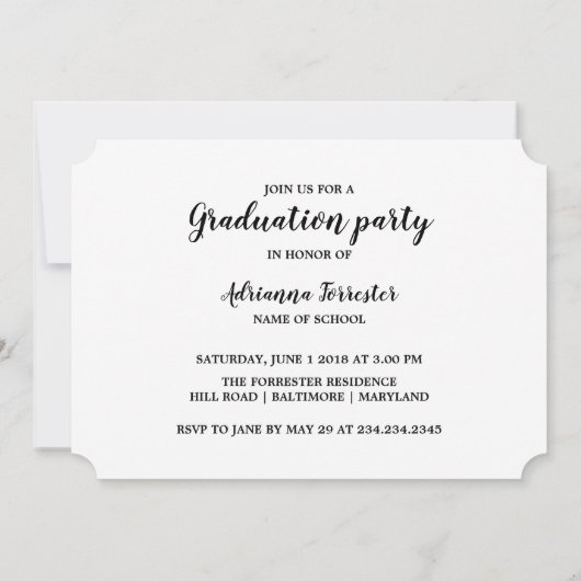 シンプルでカジュアルではっきりしたな大学院の写真 招待状 (裏面)