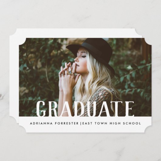 シンプルでカジュアルではっきりしたな大学院の写真 招待状 (正面/裏面)