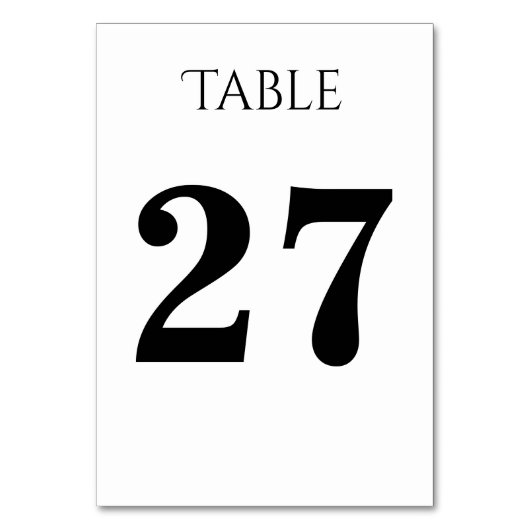 シンプルでカスタマイズ可能なテーブルカード テーブルナンバー (正面)