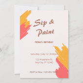 シンプルでカスタマイズ可能な飲みながら絵を描くパーティーの招待状 招待状 (正面)