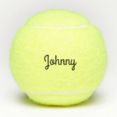 シンプルでカスタムな文字の名前および日付 テニスボール (正面)