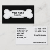 シンプルでカスタムな犬用の骨のペットの世話の名刺 名刺 (正面/裏面)