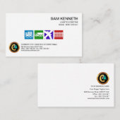 シンプルでカラフルで明るい記号論理学サービスアイコン 名刺 (正面/裏面)