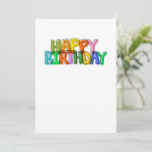 シンプルでカラフルなお誕生日メッセージ サンキューカード (スタンド正面)