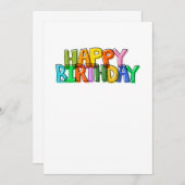 シンプルでカラフルなお誕生日メッセージ サンキューカード (正面/裏面)