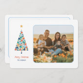 シンプルでカラフルなクリスマスツリーのクリスマスカード (正面/裏面)