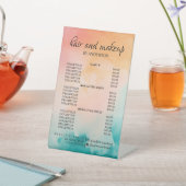 シンプルでカラフルなヘアメイクサロンの料金表 台座サイン (インサイチュ)