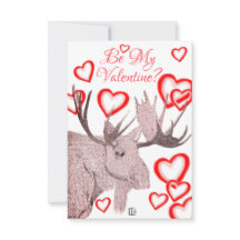 シンプルでカラフルなムースのテキストバレンタインカード