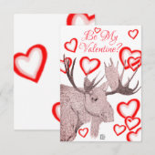 シンプルでカラフルなムースのテキストバレンタインカード (正面/裏面)