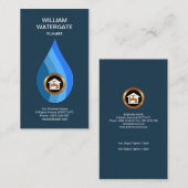 シンプルでカラフルな水低下の鉛管工 名刺 (正面/裏面)