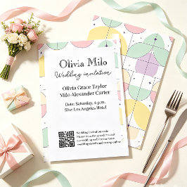 シンプルでカラフルな結婚式 招待状