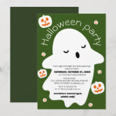 シンプルでキュートなスパイシーなハロウィンコスチュームパーティー 招待状 (正面/裏面)