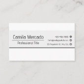 シンプルでクリーンな灰色のホワイトエグゼクティブテンプレート 名刺 (正面)