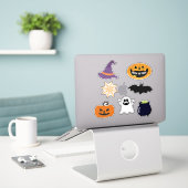 シンプルでクールなハロウィン シール (デスク上のノートパソコン)