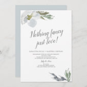 シンプルでクールな水彩花イラスト 招待状 (正面/裏面)