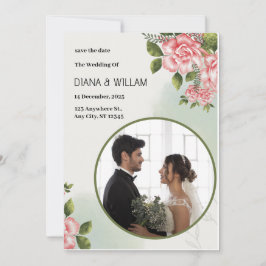 シンプルでグリーンな結婚式のお知らせ 招待状