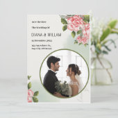 シンプルでグリーンな結婚式のお知らせ 招待状 (スタンド正面)