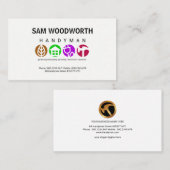 シンプルでコンテンポラリーな便利屋のプラカードの表記のロゴ 名刺 (正面/裏面)