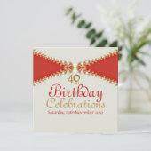 シンプルでゴージャグな年齢の誕生日招待状 招待状 (スタンド正面)