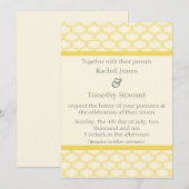 シンプルでゴージャスな結婚式の招待状(サフランイエロー) 招待状 (正面/裏面)