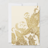 シンプルでシックなアイボリーのフェイクな金ゴールドホイルの花の菓子16 招待状 (裏面)