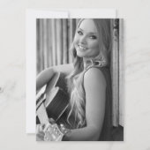 シンプルでシックな写真の卒業パーティーの招待カード 招待状 (裏面)