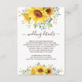 シンプルでスタイリッシュな水彩画のヒマワリの庭の詳細 エンクロージャーカード (正面)