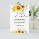 シンプルでスタイリッシュな水彩画のヒマワリの庭の詳細 エンクロージャーカード (スタンド正面)