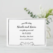 シンプルでタイムレスな手描きスワンイラスト セーブザデート (スタンド正面)