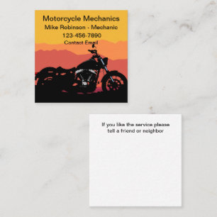 シンプルでボールドなバイクテーマのビジネスカード スクエア名刺