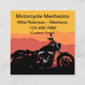 シンプルでボールドなバイクテーマのビジネスカード スクエア名刺 (正面)