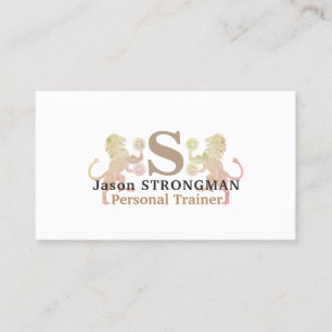 シンプルでミニマルで強いライオンの動物のロゴカバー 名刺