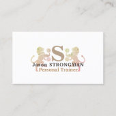 シンプルでミニマルで強いライオンの動物のロゴカバー 名刺 (正面)