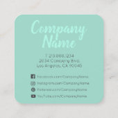 シンプルでミニマルで真新しい緑 スクエア名刺 (裏面)