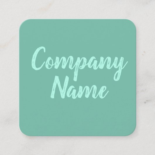 シンプルでミニマルで真新しい緑 スクエア名刺 (正面)