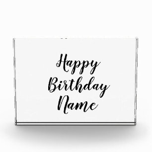 シンプルでミニマルなお誕生日おめでとうございます あなたの名前を入れてください フォトブロック