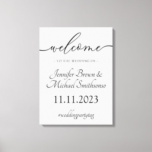 シンプルでミニマルなウェディングデコレーション キャンバスプリント (正面)