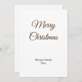 シンプルでミニマルなデザインのクリスマスカード - お好きなテキストを追加 (正面/裏面)