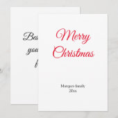 シンプルでミニマルなデザインのクリスマスカード - お好きなテキストを追加 (正面/裏面)