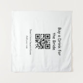 シンプルでミニマルなハニームーンにおすすめのドリンクバー タペストリー (正面(横))