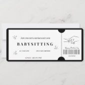 シンプルでミニマルなベビーシッター割引券 招待状 (正面)