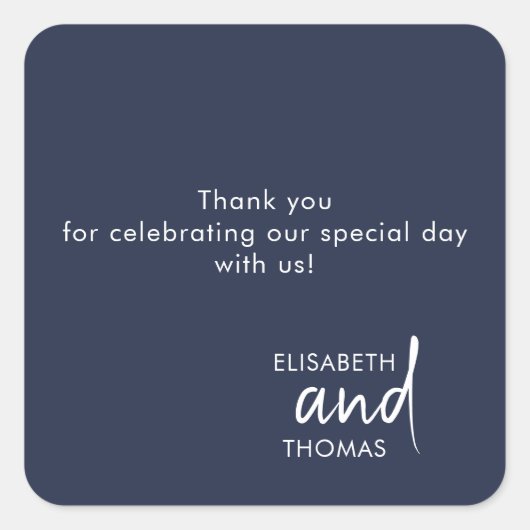 シンプルでミニマルなモダンエレガントなステッカー スクエアシール (正面)