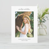 シンプルでミニマルな写真 卒業パーティー 招待状 (スタンド正面)