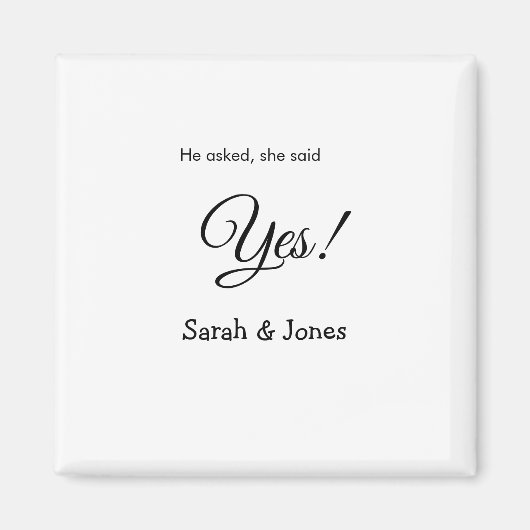 シンプルでミニマルな婚約 マグネット (正面)