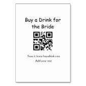 シンプルでミニマルな花嫁のためのドリンクバーコード テーブルナンバー (裏面)