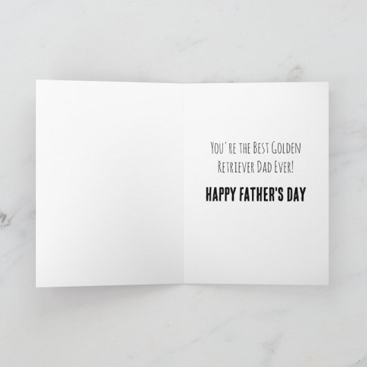 シンプルでミニマル、ユーモアあふれるゴールデンレトリバーの父の日 カード (内部)