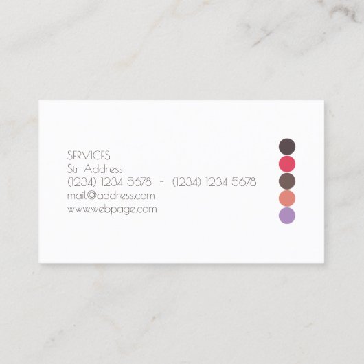 シンプルでモダンでエレガントで幾何学的なスタイル 名刺 (裏面)