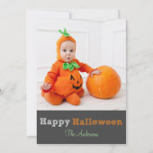 シンプルでモダンでパーソナライズなハロウィンの写真カード カード (正面)