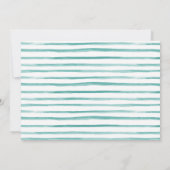 シンプルでモダンで幾何学的なティール（緑がかった色）の誕生 案内状 (裏面)